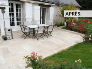 Réalisation d'une terrasse carrelée - Paysagiste Lantana Paysage