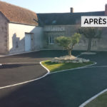 Réalisation d’une cour ou parking et d’une allée carrossable avec bordures fleuries à Orléans - Paysagiste Lantana Paysage Orléans - Loiret (45).