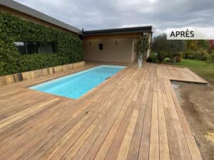 Installation d’une terrasse en bois à Tulle, Ladignac-sur-Rondelles, Corrèze (19) - Lantana Farge Paysage